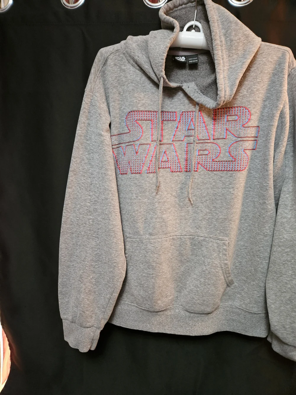 Star Wars Men's Gray Crewneck Hoodie with Red Accent Logo